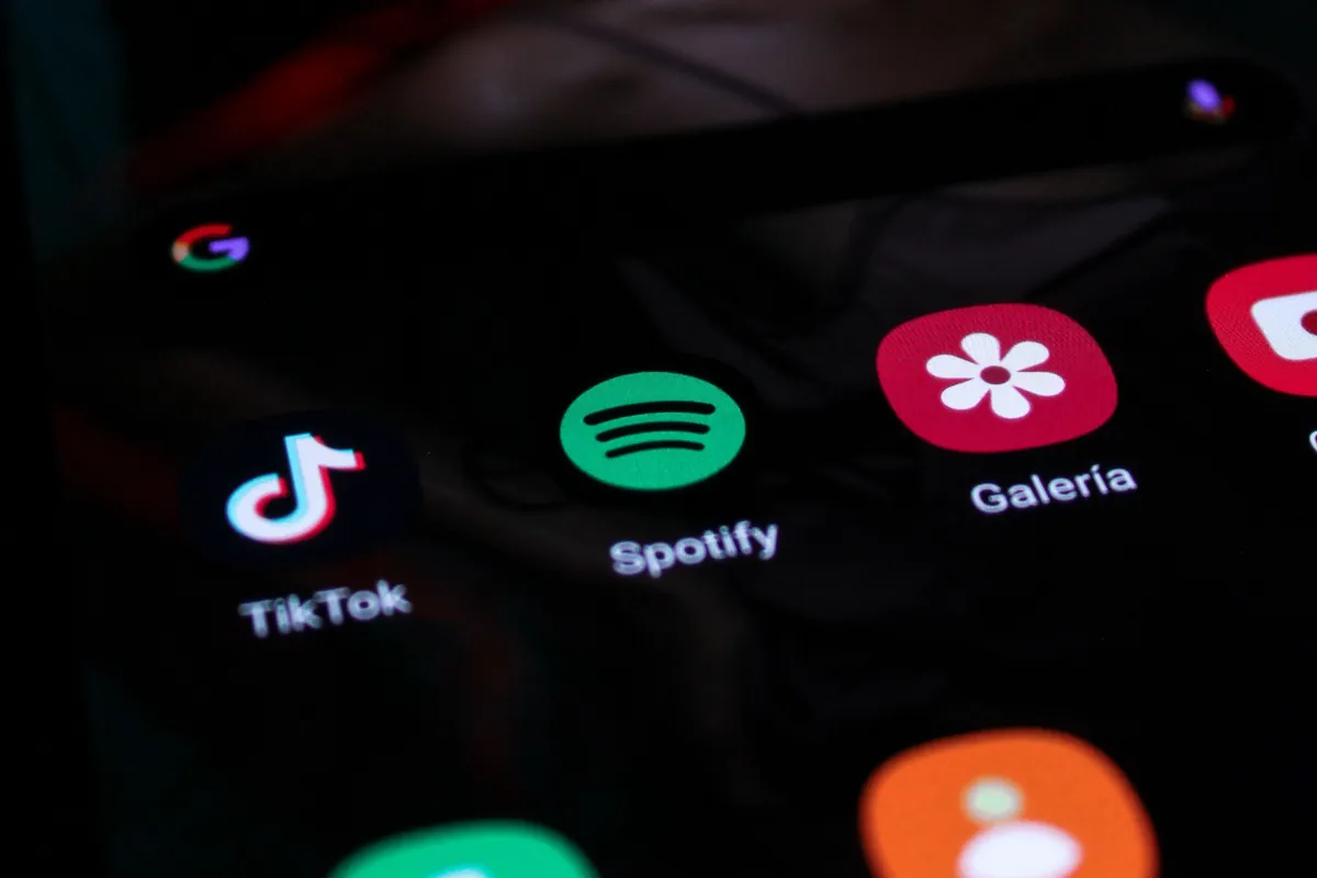 A close view of native mobile applications on a smartphone